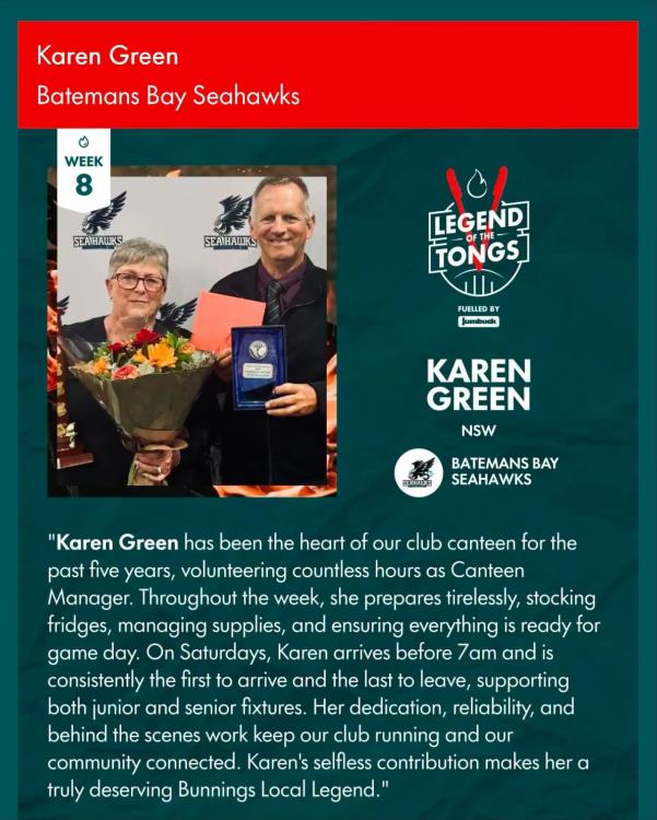 Karen Green Recognised as a Bunnings Legend of the Tongs