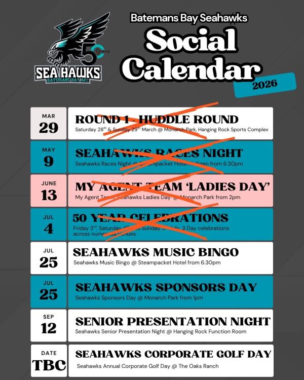 2026 Seahawks Social & Events Calendar